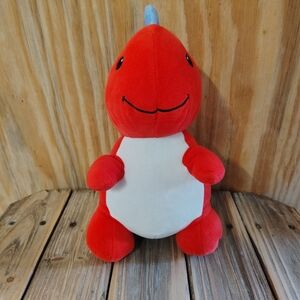 Red Dinosaur Plush Stuffed Animal Toy Blue Spikes Soft Cuddly Kids Gift